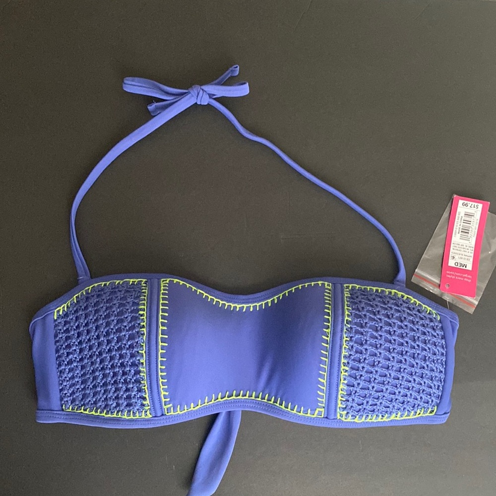 New Xhilaration Target Swim Bandeau Bikini Swim Halter Top M